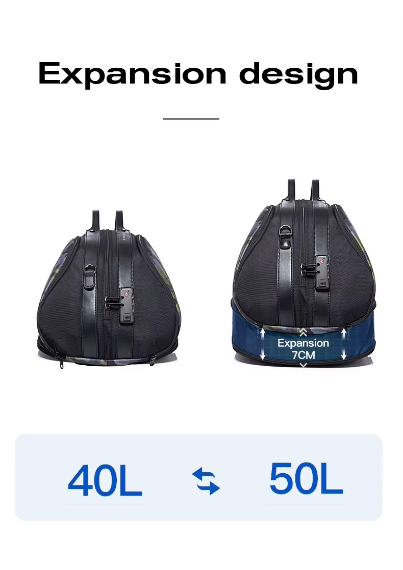 BANGE New Design Multifunction Expand TSA Lock Waterproof Shoes Shoulder Men Duffle Luggage Travel Bags Model 77178 Black