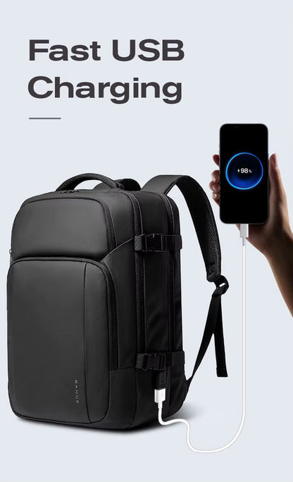 Bange 7690 Black Waterproof Polyester Unisex Backpack Laptop