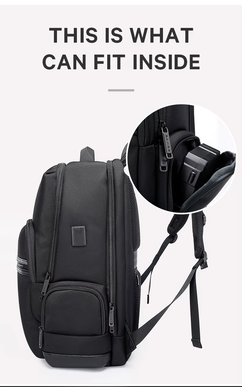 BANGE Usb Waterproof Travel Custom Men Casual Laptop Backpacks Model 2603 Black