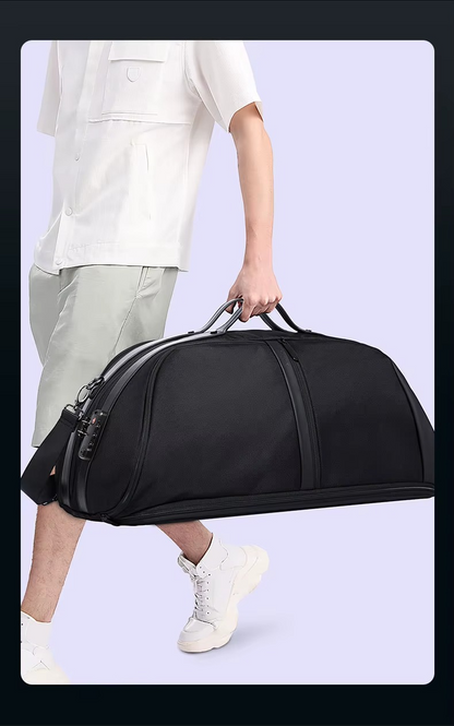 BANGE New Design Multifunction Expand TSA Lock Waterproof Shoes Shoulder Men Duffle Luggage Travel Bags Model 77178 Black