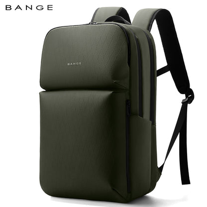 BANGE New Large Capacity Daily 15.6inch Light Waterproof Business Laptop Men Backpack 3065 Green