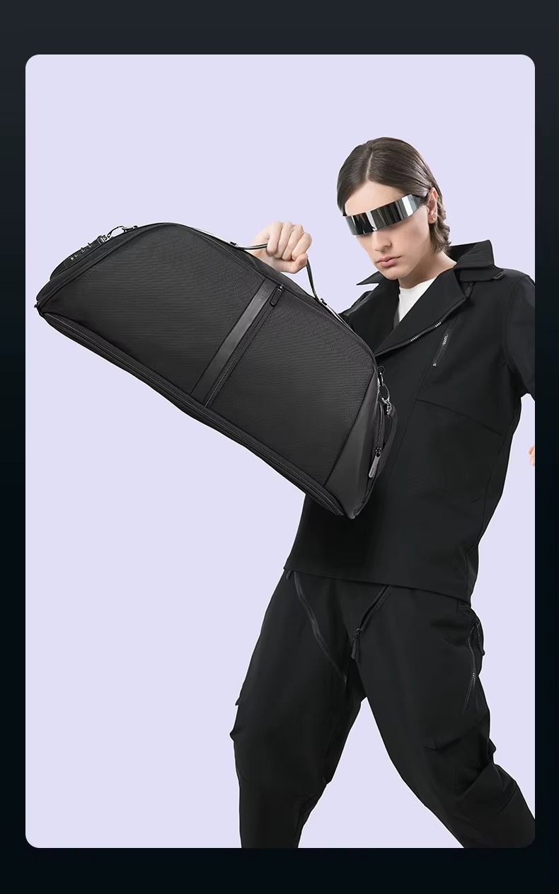 BANGE New Design Multifunction Expand TSA Lock Waterproof Shoes Shoulder Men Duffle Luggage Travel Bags Model 77178 Black