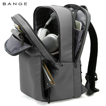 BANGE New Large Capacity Daily 15.6inch Light Waterproof Business Laptop Men Backpack 3065 Grey