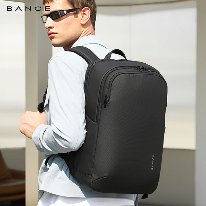 BANGE New Large Capacity Daily 15.6inch Light Waterproof Business Laptop Men Backpack 3068 Grey