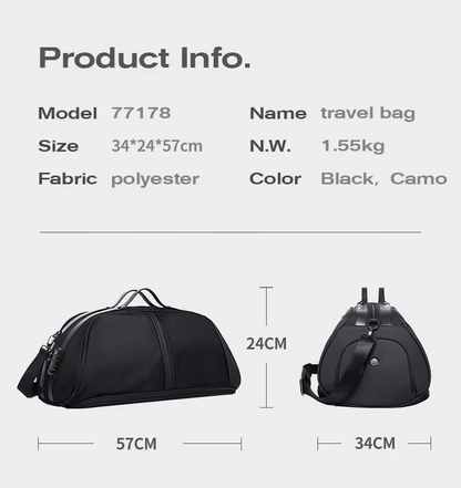 BANGE New Design Multifunction Expand TSA Lock Waterproof Shoes Shoulder Men Duffle Luggage Travel Bags Model 77178 Black
