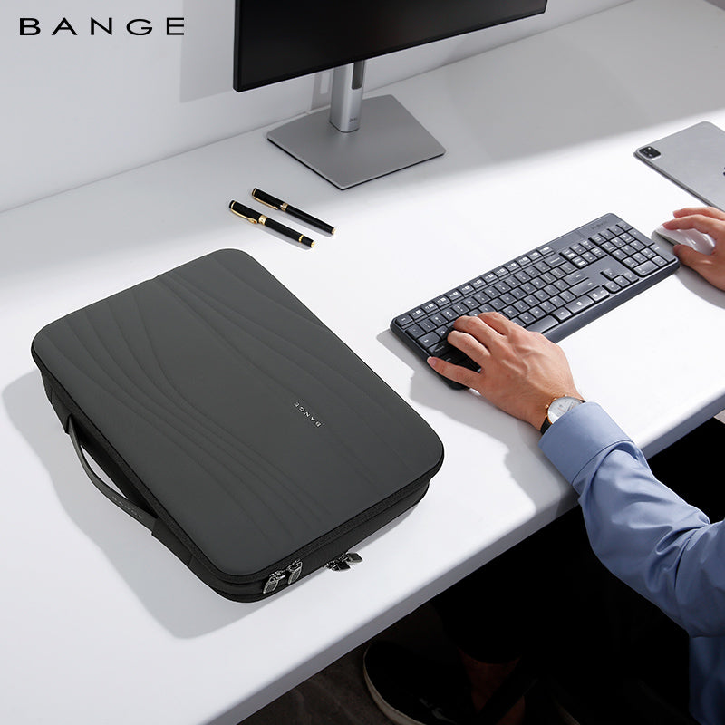 BANGE 8018 New Wholesale Waterproof 14inch Padded Laptop Briefcase High-quality Business Commute Multi-Compartment Laptop