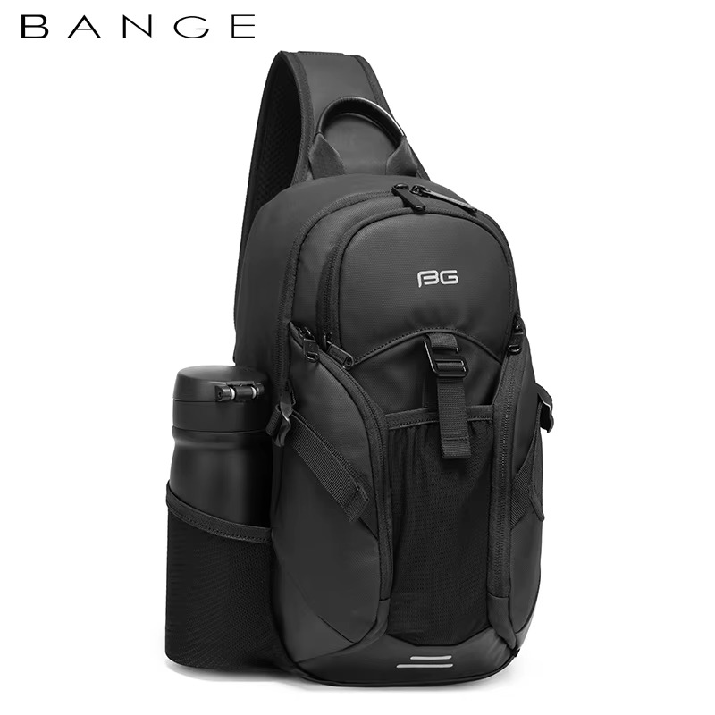 Bange High Quality Multifunctional Crossbody Men Shoulder Waterproof Sling Bag Model BG 77120 Black