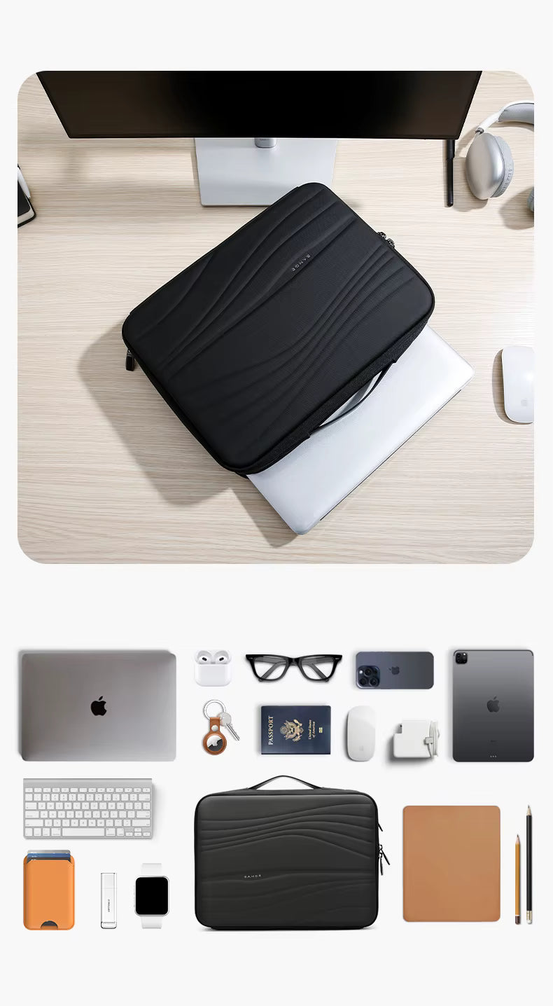 BANGE 8018 New Wholesale Waterproof 14inch Padded Laptop Briefcase High-quality Business Commute Multi-Compartment Laptop