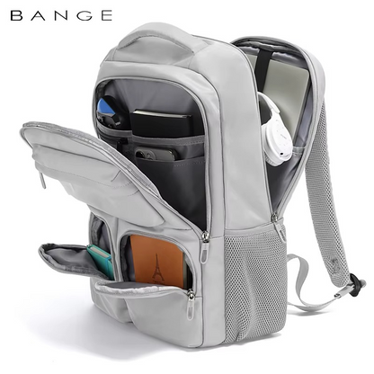 Bange 1807 polyester unisex travel backpacks laptop waterproof Grey
