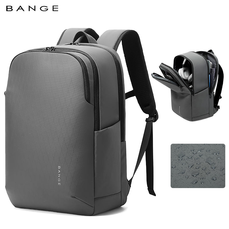 BANGE New Large Capacity Daily 15.6inch Light Waterproof Business Laptop Men Backpack 3068 Grey