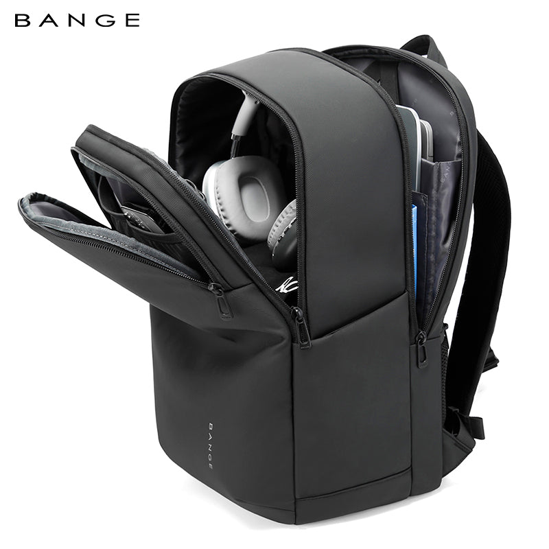 BANGE New Large Capacity Daily 15.6inch Light Waterproof Business Laptop Men Backpack 3068 Grey