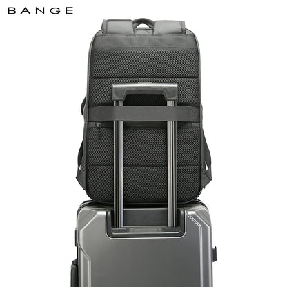 BANGE New Large Capacity Daily 15.6inch Light Waterproof Business Laptop Men Backpack 3068 Black
