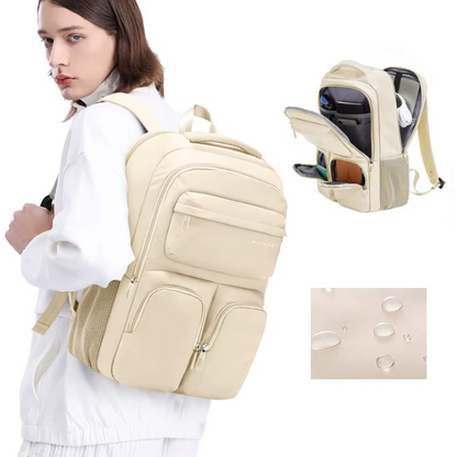 Bange 1807 polyester unisex travel backpacks laptop waterproof Beige
