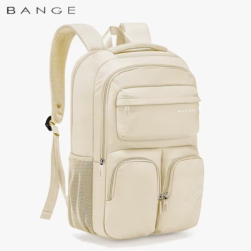 Bange 1807 polyester unisex travel backpacks laptop waterproof Beige