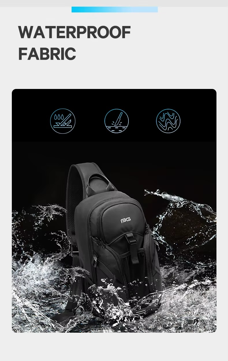 Bange High Quality Multifunctional Crossbody Men Shoulder Waterproof Sling Bag Model BG 77120 Black