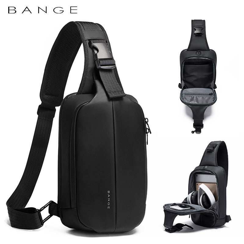 Fashion Waterproof Sling Chest Bag Large Capacity 7210 BANGE New Oxford Black