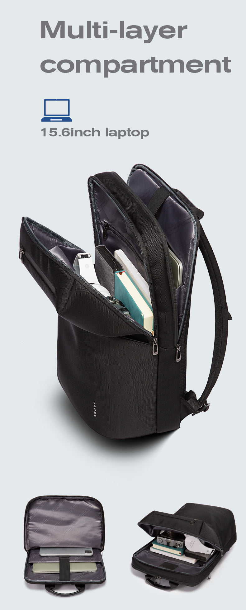 Bange Multifunctional Waterproof Sling Shoulder Men bag BG 7719 Black