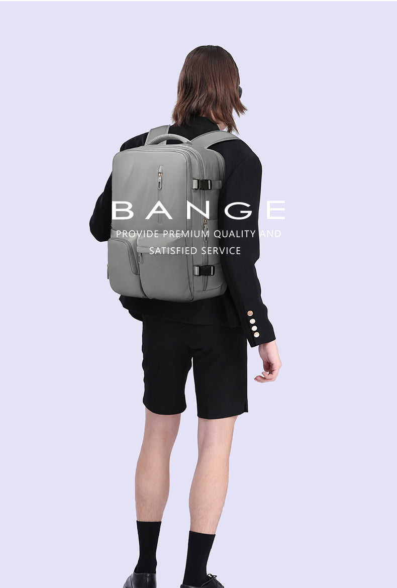 Bange 1800 polyester unisex travel backpacks laptop waterproof Grey