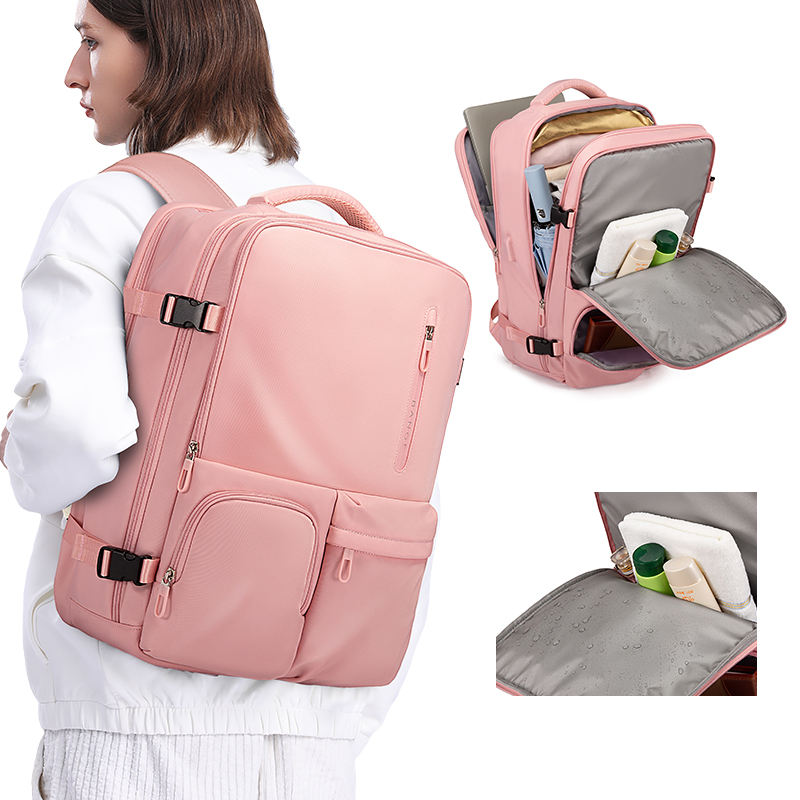 Bange 1800 polyester unisex travel backpacks laptop waterproof Pink