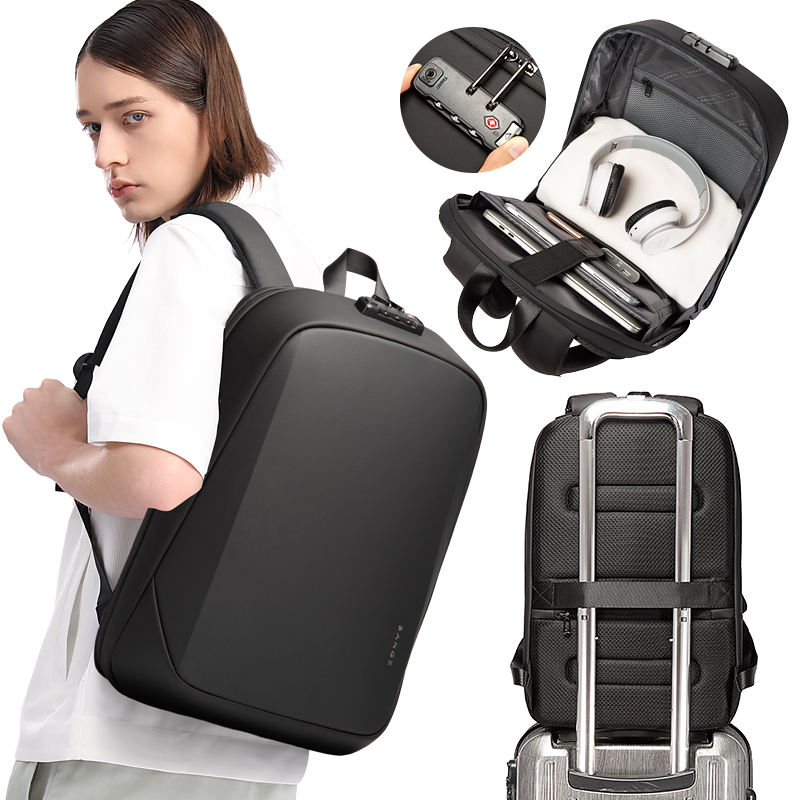 BANGE 7251 Business Men premium quality Fashion 15.6 in Laptop Backpack Unisex Black