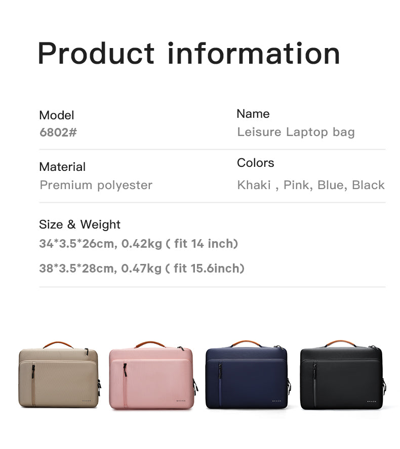 Bange 6802D Beige new protective water resistant 15inch laptop sleeve with handle