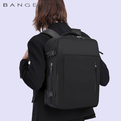 Bange 1801 polyester unisex travel backpacks laptop waterproof Black