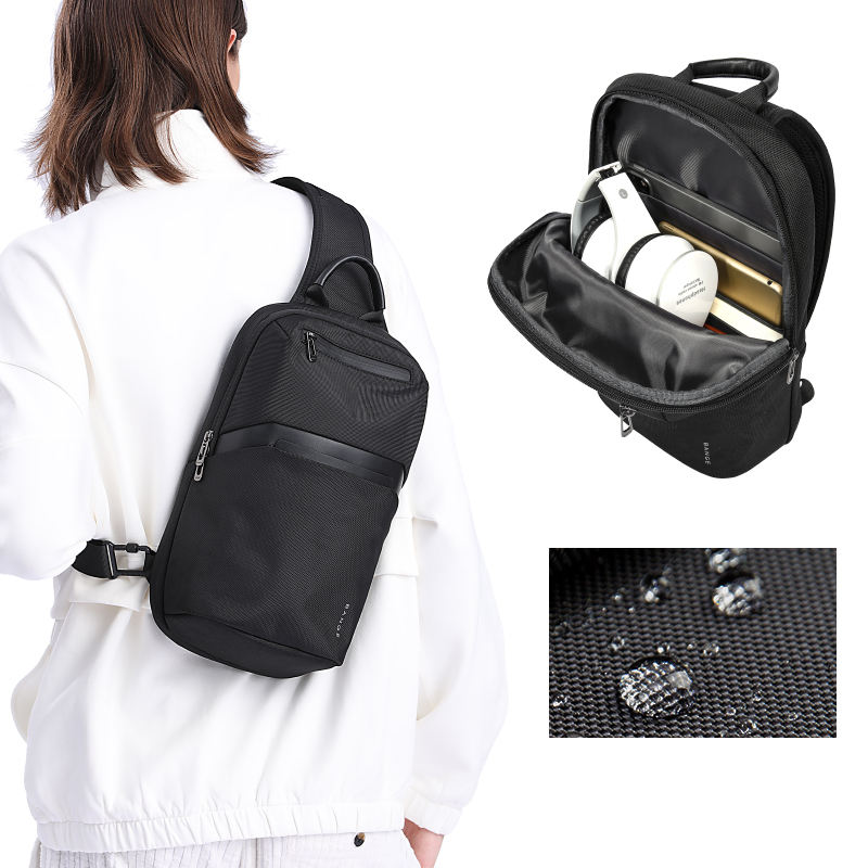 Bange Multifunctional Waterproof Sling Shoulder Men bag BG 7719 Black