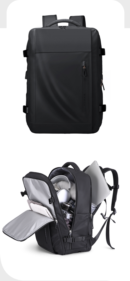 Bange 1801 polyester unisex travel backpacks laptop waterproof Black