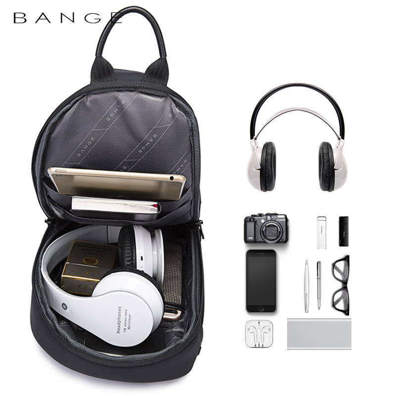 Bange Multifunctional Waterproof Sling with USB Charging chest anti theft bag BG 7306 Black
