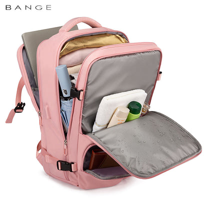 Bange 1800 polyester unisex travel backpacks laptop waterproof Pink