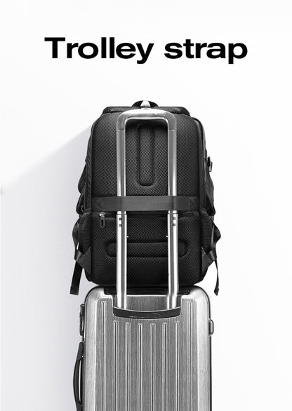Bange 1807 polyester unisex travel backpacks laptop waterproof Black
