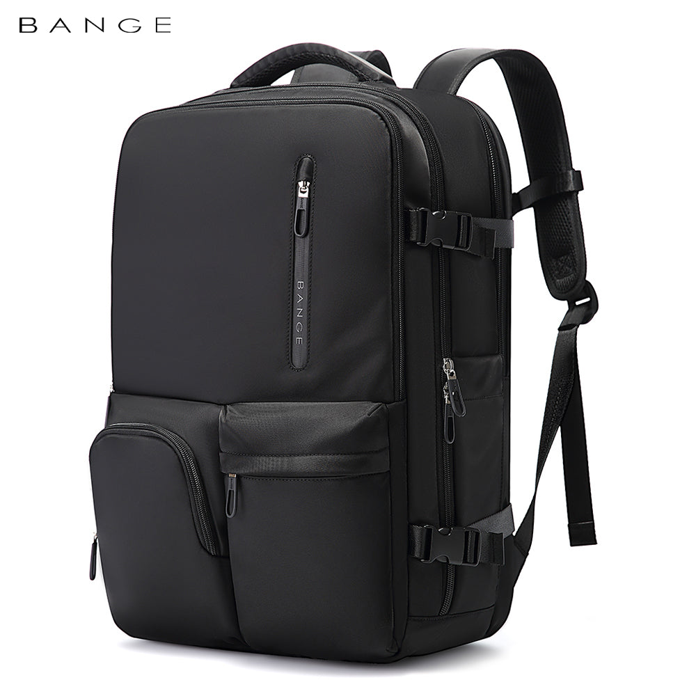Bange 1800 polyester unisex travel backpacks laptop waterproof Black