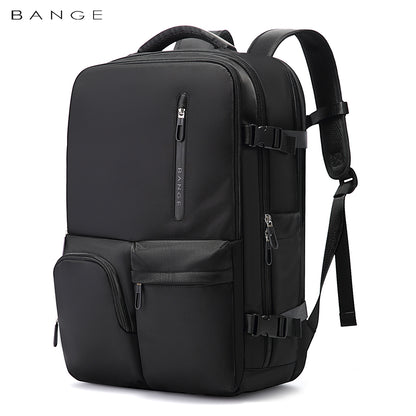 Bange 1800 polyester unisex travel backpacks laptop waterproof Black