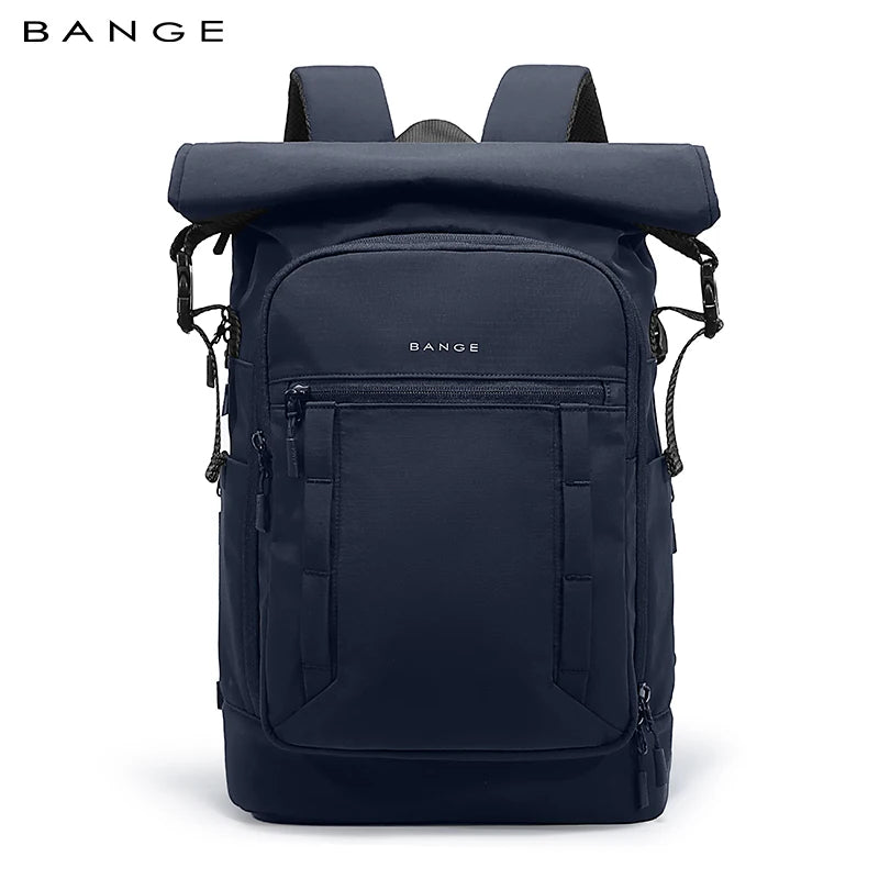 BANGE 8109 Blue New Waterproof Expandable Roll-top Travel Backpack Wholesale Lightweight Ergonomic School Bag Unisex