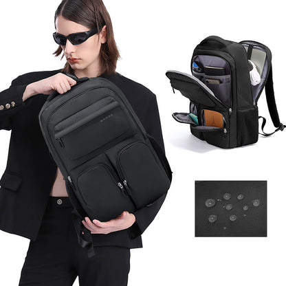 Bange 1807 polyester unisex travel backpacks laptop waterproof Black
