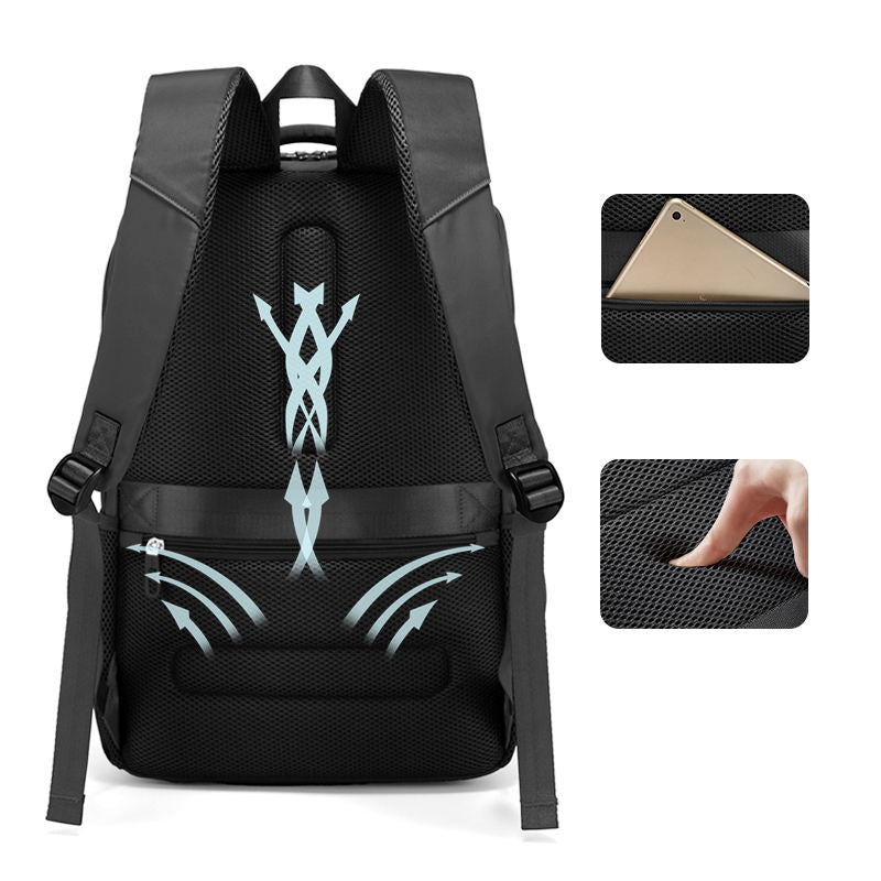 Bange 1807 polyester unisex travel backpacks laptop waterproof Black