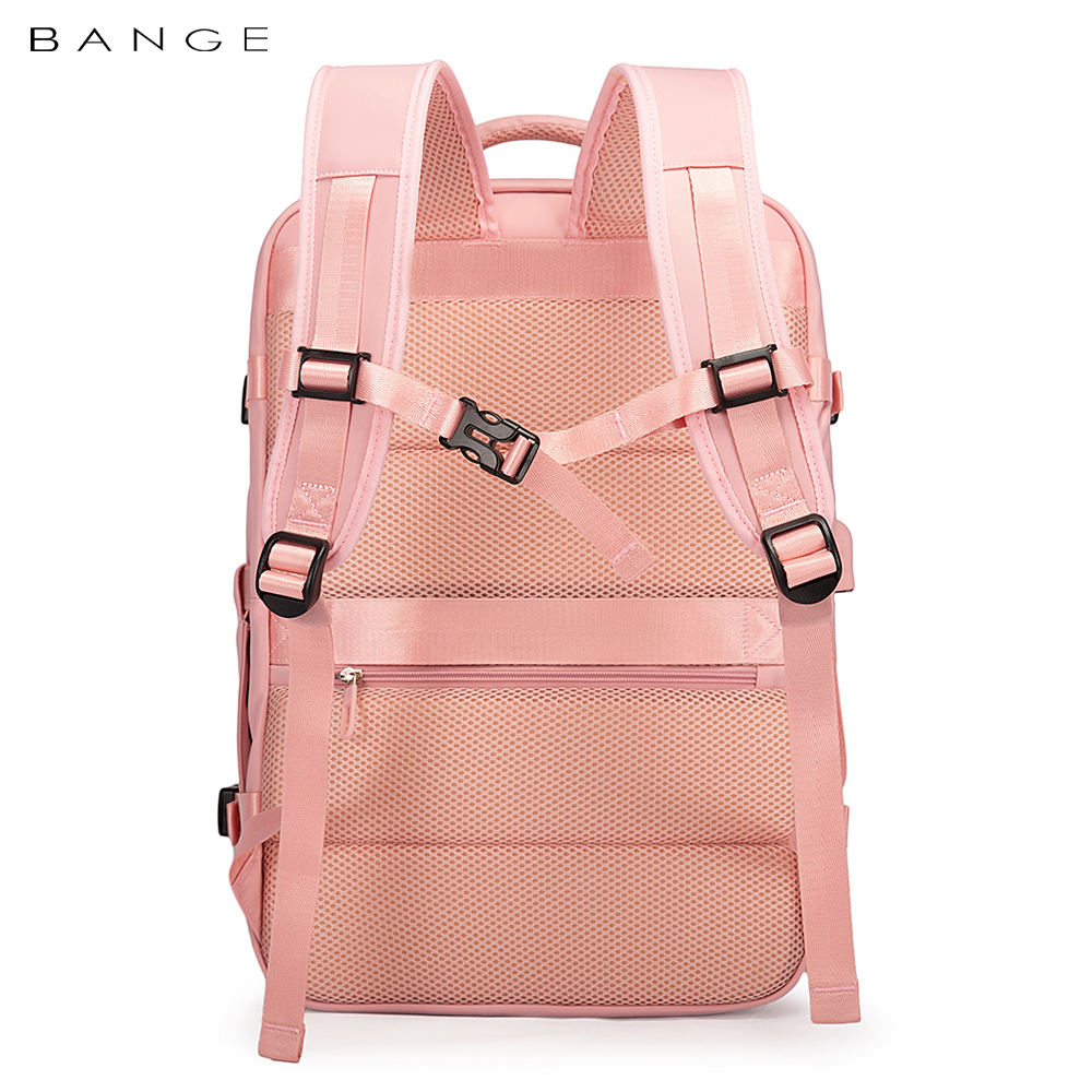 Bange 1800 polyester unisex travel backpacks laptop waterproof Pink