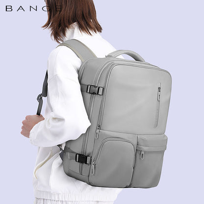 Bange 1800 polyester unisex travel backpacks laptop waterproof Grey