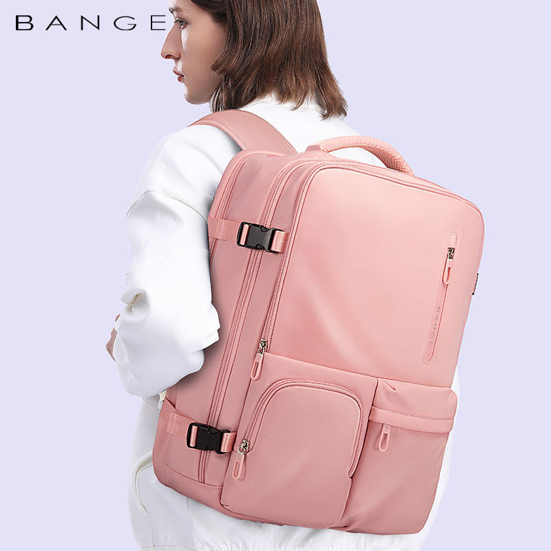 Bange 1800 polyester unisex travel backpacks laptop waterproof Pink