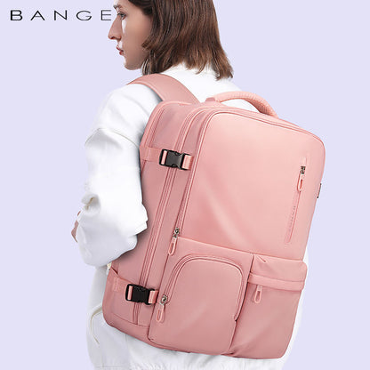 Bange 1800 polyester unisex travel backpacks laptop waterproof Pink