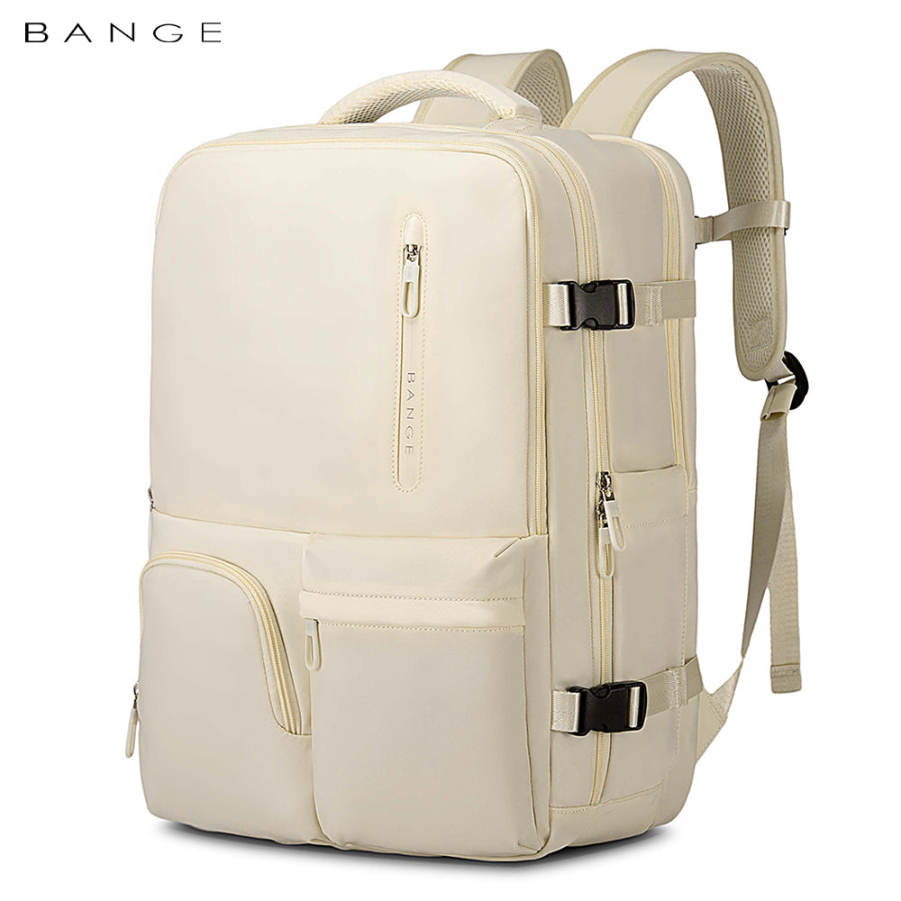 Bange 1800 polyester unisex travel backpacks laptop waterproof Beige