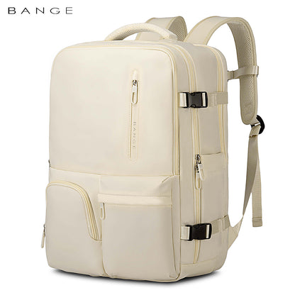 Bange 1800 polyester unisex travel backpacks laptop waterproof Beige