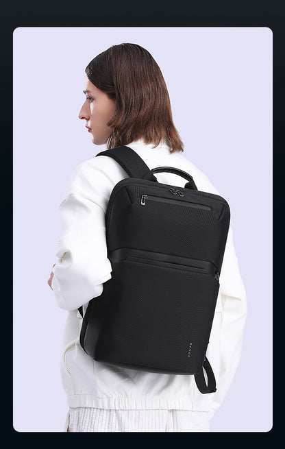 BANGE 7715 Black Waterproof Unisex Travel Laptop Backpack with USB Charging 15.6 inch